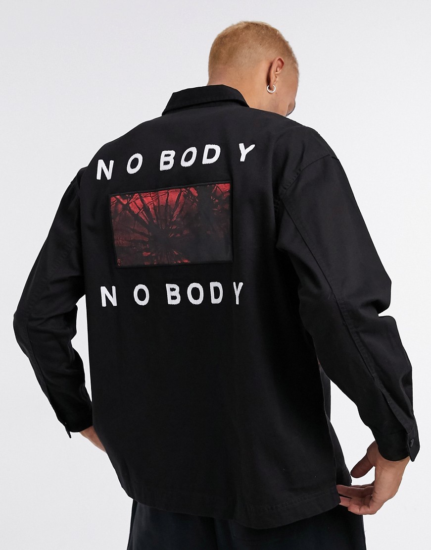 męska czarna kurtka jeansowa oversize M 20ea40d049e1797ab86721937027917e