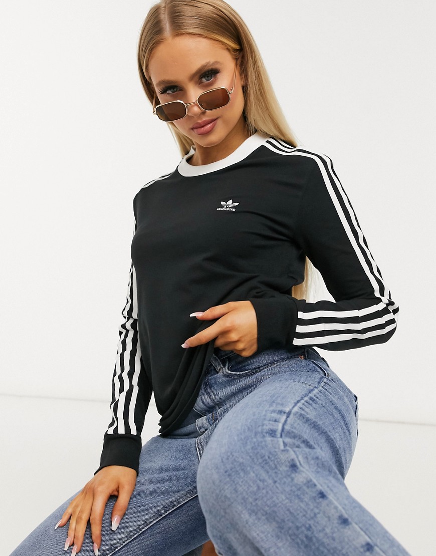 Adidas Orginals Bluza damska czarna z białymi paskami 36 71bc3ca637155454ab3131e217c20606