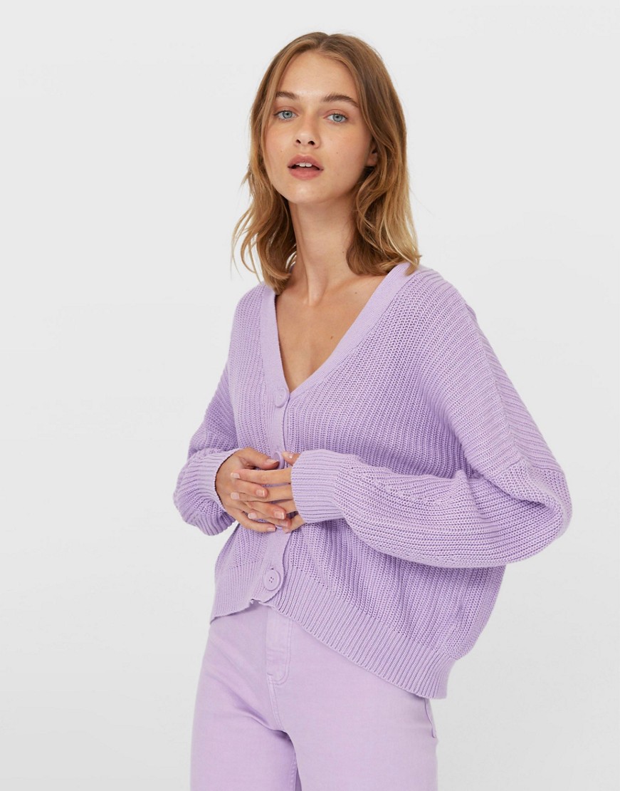 damski liliowy prosty sweter 36 88326dd6a7941fe4030f9f5e230ef12b