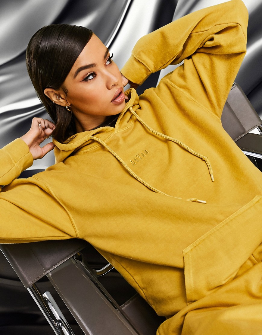 AS YOU żółta damska bluza z kapturem oversize używana XS AS-YOU-zolta-damska-bluza-z-kapturem-oversize-uzywana-XS