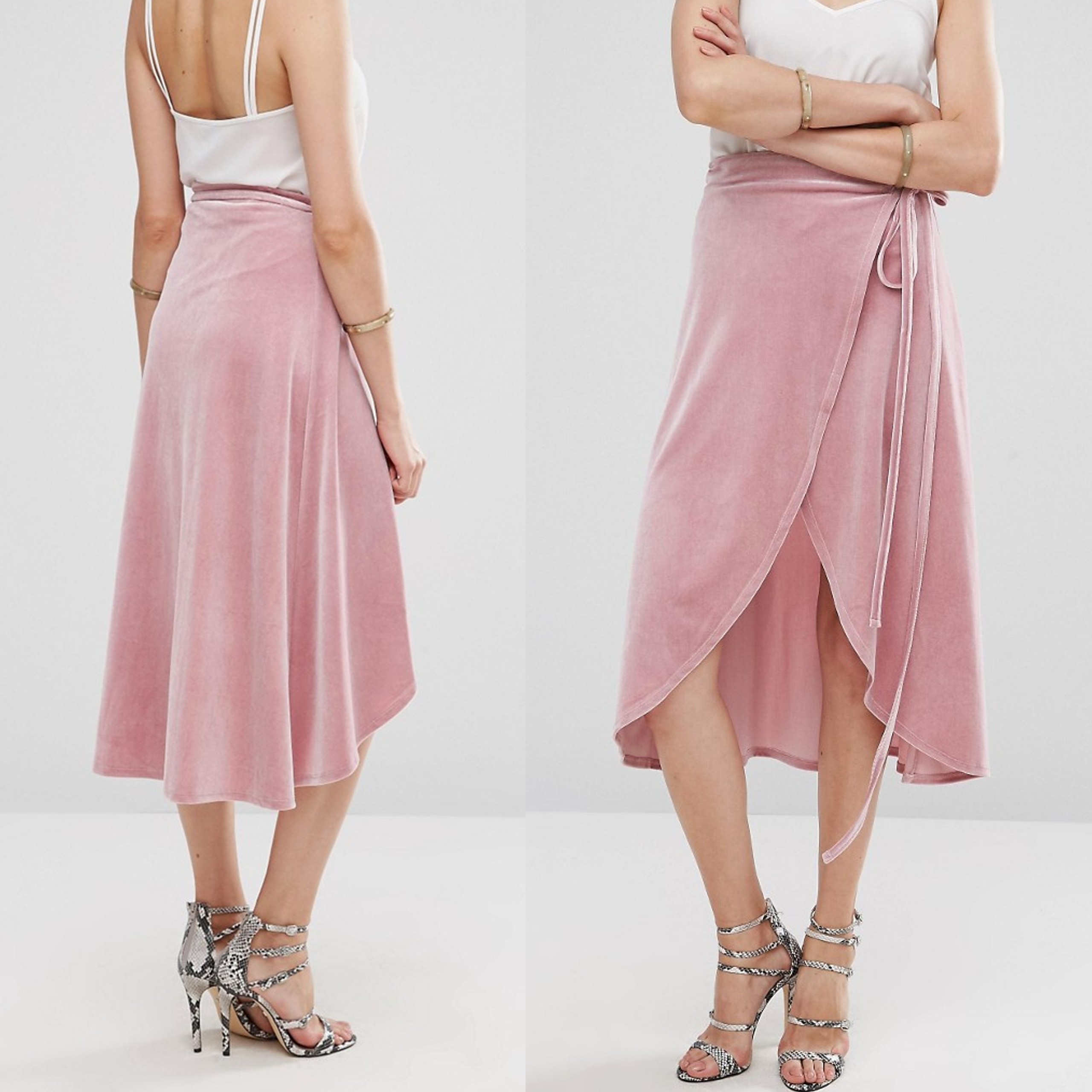 ASOS aksamitna spódnica różowa midi XS 34 ASOS-aksamitna-spodnica-rozowa-midi-XS-34