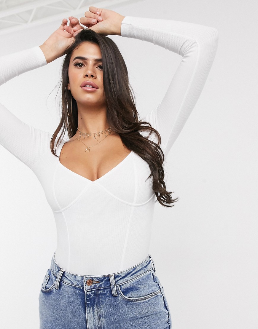 Asos Body damskie z długim rękawem białe 34 Asos-Body-damskie-z-dlugim-rekawem-biale-34