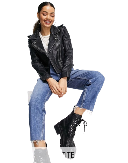 Barney's Originals Skórzana kurtka typu biker defekt 38