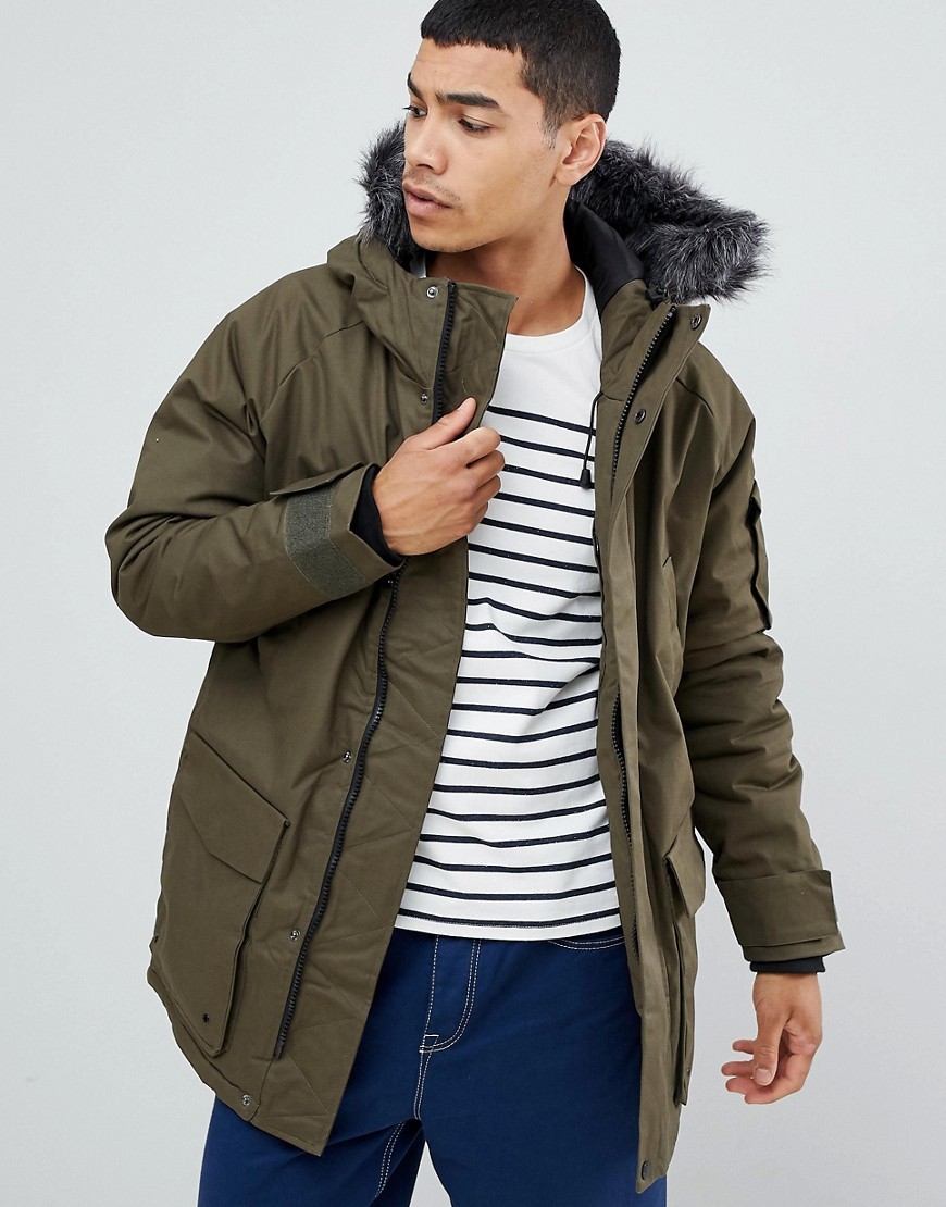 Bellfield Kurtka Khaki Parka z futerkiem na kapturze defekt M Bellfield-Kurtka-Khaki-Parka-z-futerkiem-na-kapturze-defekt-M