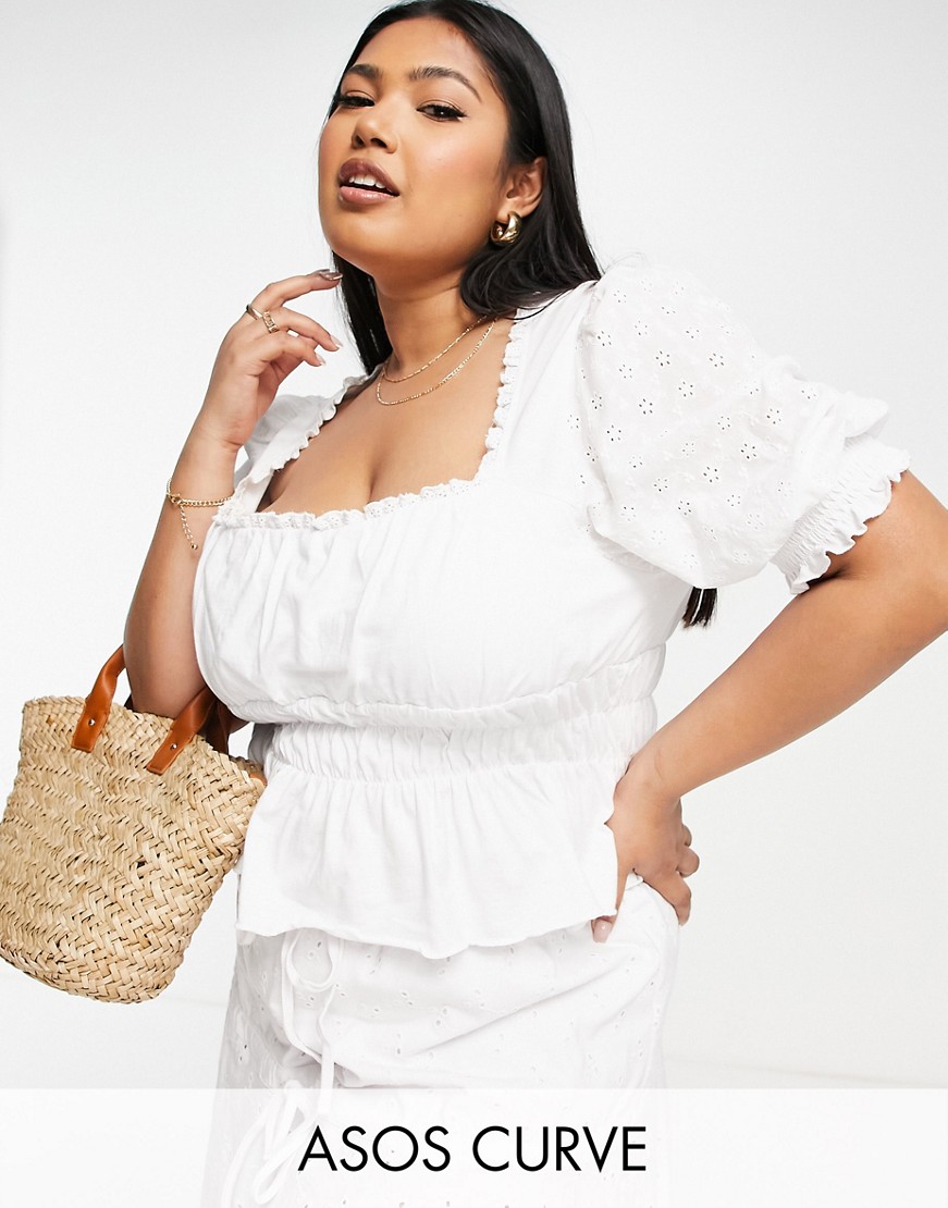 Biała bluzka haftowana bufki kwadratowy dekolt plus size 46 Biala-bluzka-haftowana-bufki-kwadratowy-dekolt-plus-size-46