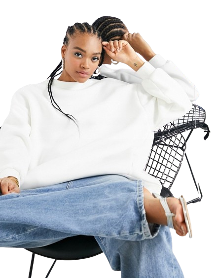 Biała damska bluza oversize z neoprenu 32
