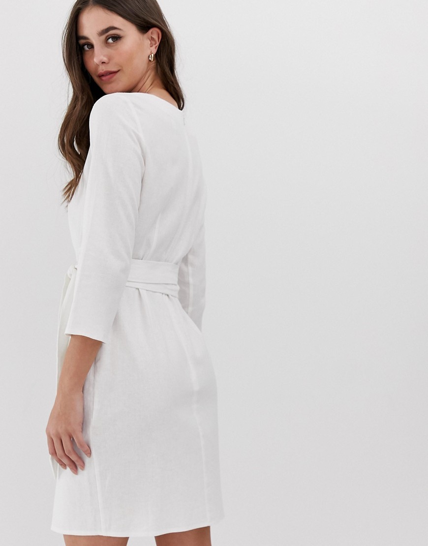 Biala-gladka-Sukienka-mini-wiazana-w-pasie-XXL-44-1 Biala-gladka-Sukienka-mini-wiazana-w-pasie-XXL-44