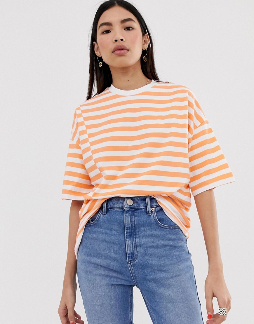 Bialy-Pomaranczowy-T-shirt-oversize-w-paski-XL-42-3 Bialy-Pomaranczowy-T-shirt-oversize-w-paski-XL-42