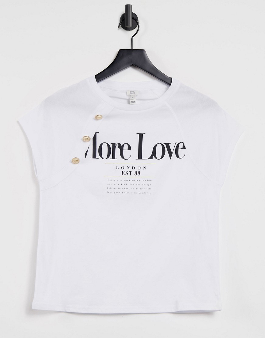 Biały damski bawełniany t-shirt z napisem More Love defekt 38 Bialy-damski-bawelniany-t-shirt-z-napisem-More-Love-defekt-38