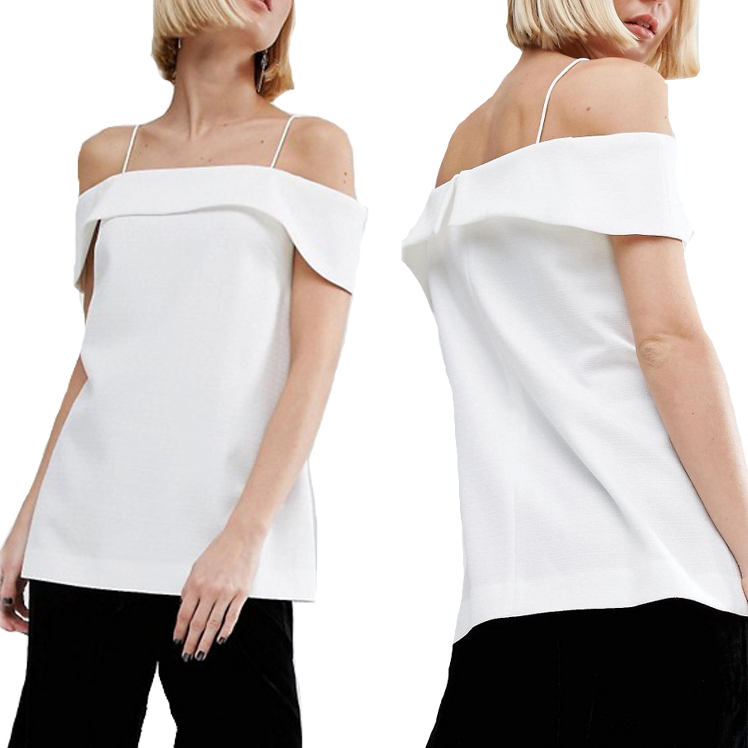 Biały elegancki Top na ramiączkach XS 34 Bialy-elegancki-Top-na-ramiaczkach-XS-34