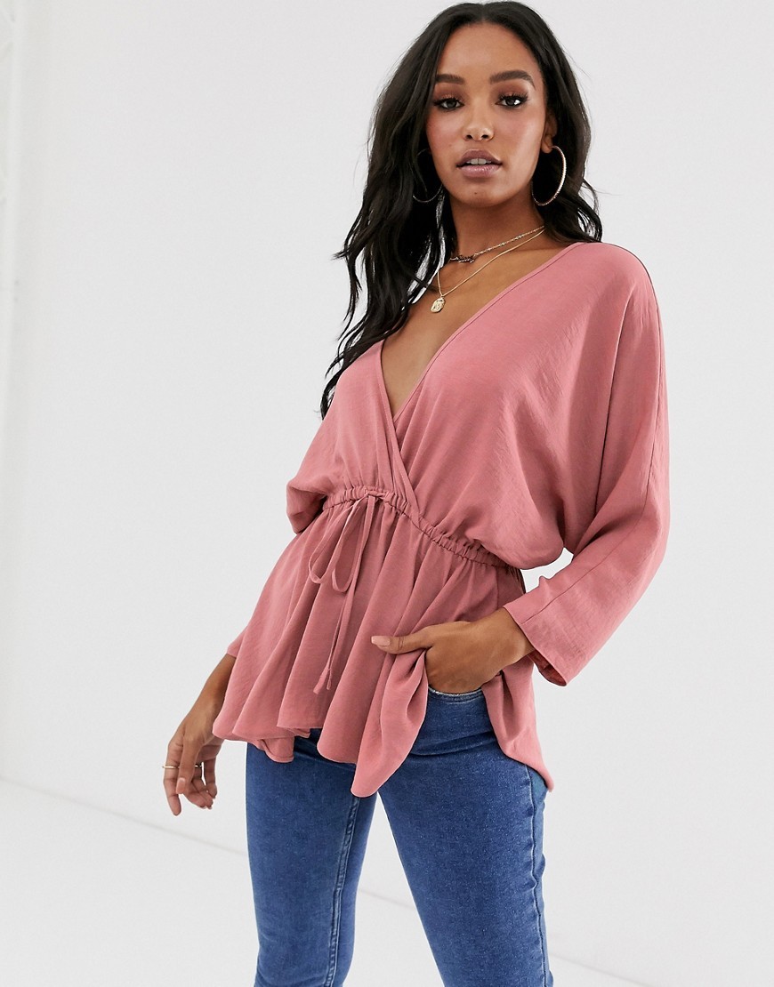 Bluzka Top długi rękaw batwing wiązana XXS 32 Bluzka-Top-dlugi-rekaw-batwing-wiazana-XXS-32