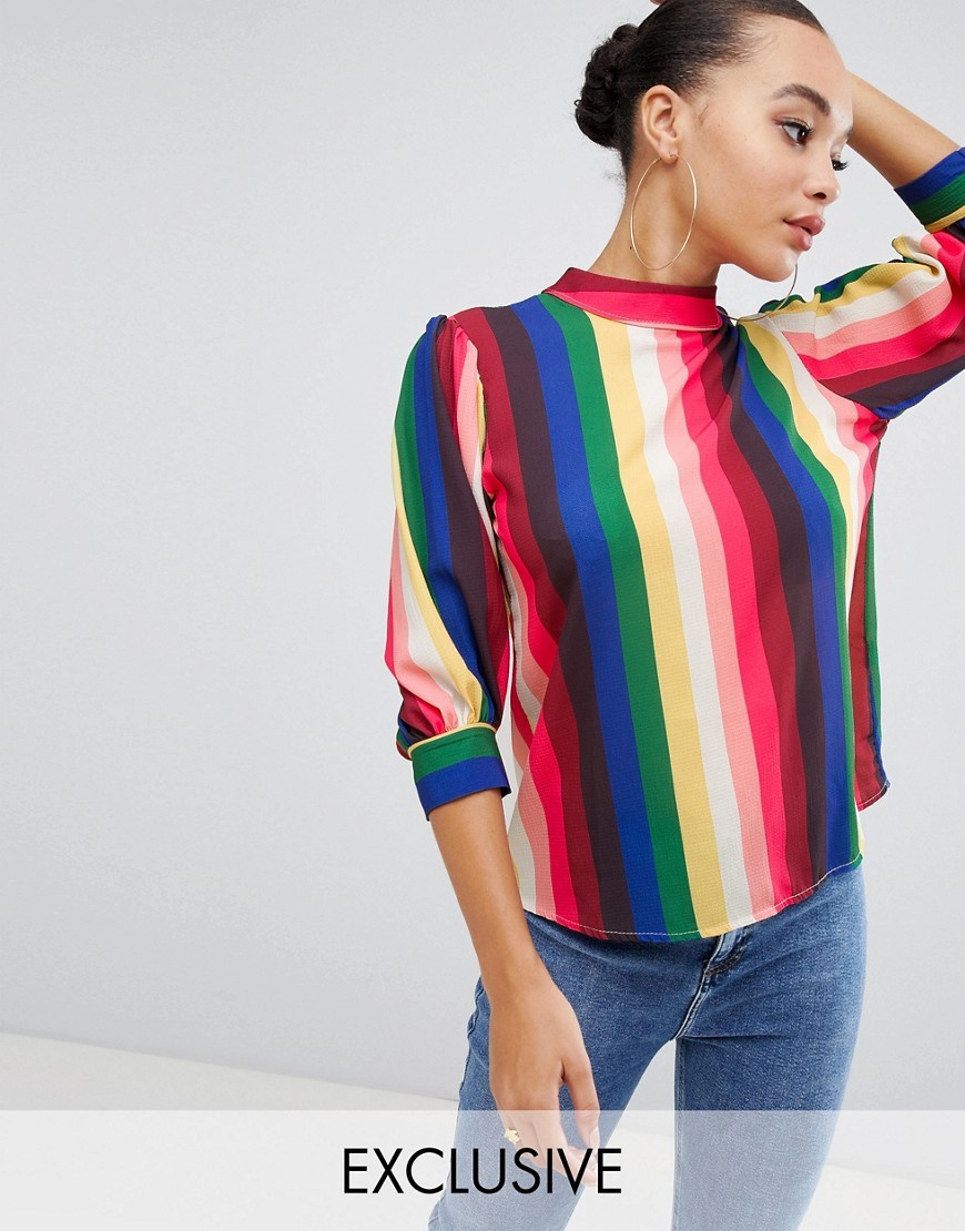 Boohoo-Bluzka-w-teczowe-paski-balonowe-rekawy-L-40-3 Boohoo-Bluzka-w-teczowe-paski-balonowe-rekawy-L-40