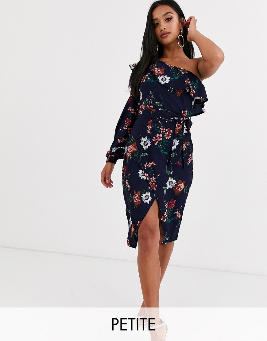 Boohoo Sukienka w kwiaty z asymetrycznym dekoltem 40 Boohoo-Sukienka-w-kwiaty-z-asymetrycznym-dekoltem-40