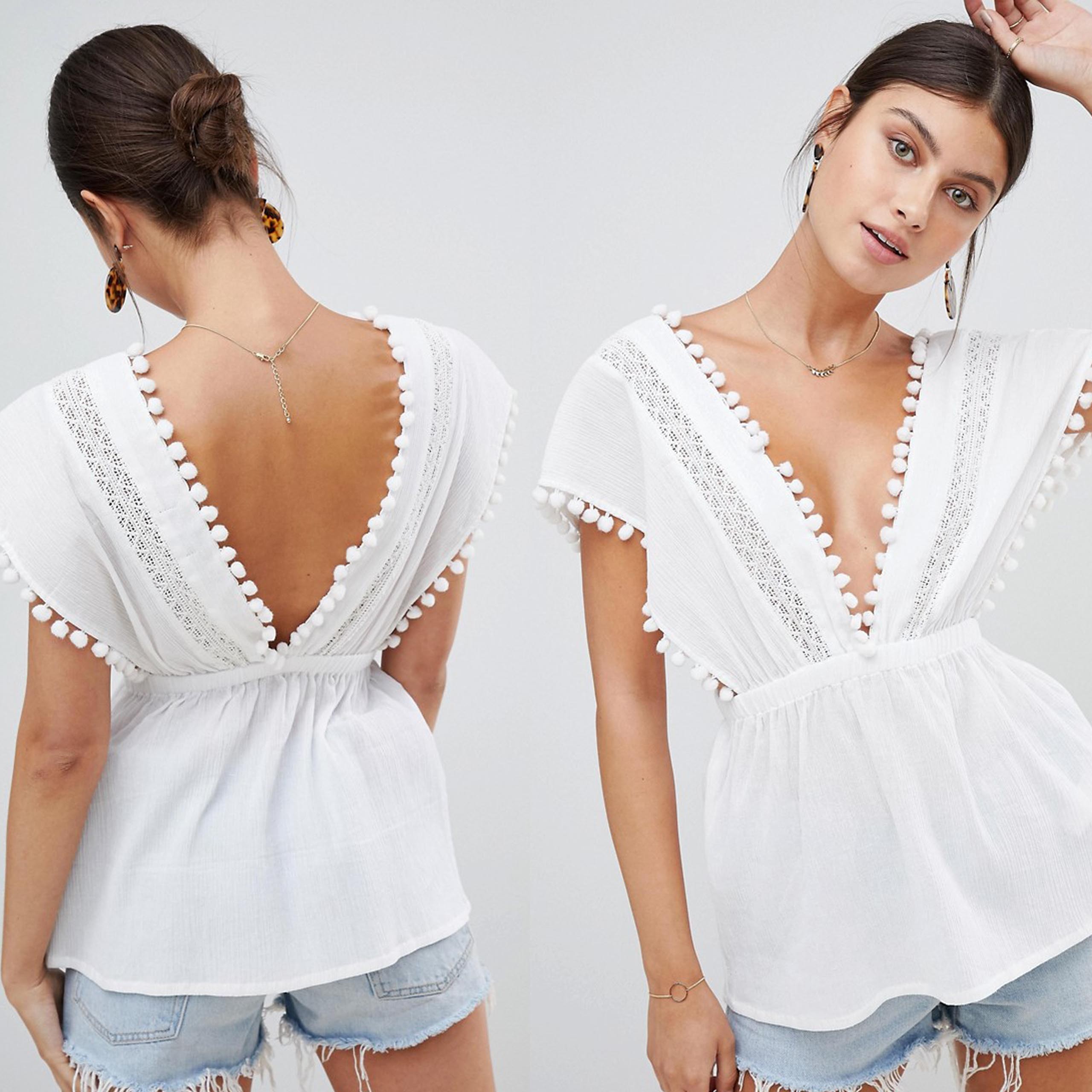 Boohoo biała bluzka z ażurem M 38 Boohoo-biala-bluzka-z-azurem-M-38
