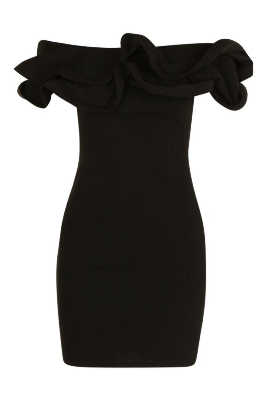 Boohoo-czarna-dopasowana-sukienka-mini-XL
