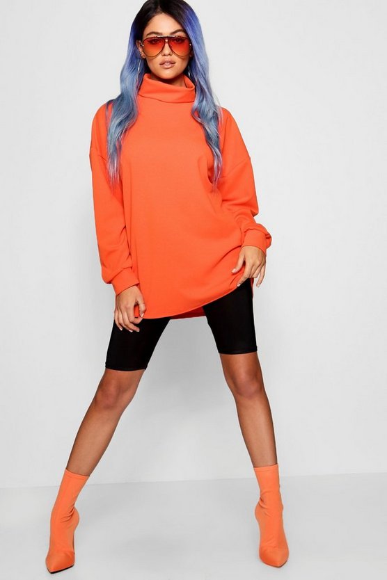 Boohoo-damski-pomaranczowy-sweter-oversize-XL