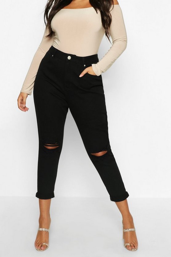 Boohoo-damskie-czarne-spodnie-mom-jeans-plus-size-46