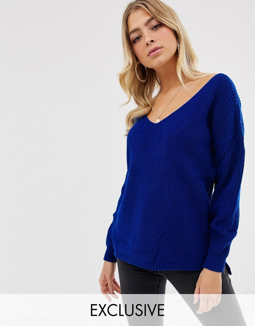 Boohoo-sweter-oversize-damski-dekolt-V-S-M-3 Boohoo-sweter-oversize-damski-dekolt-V-S-M
