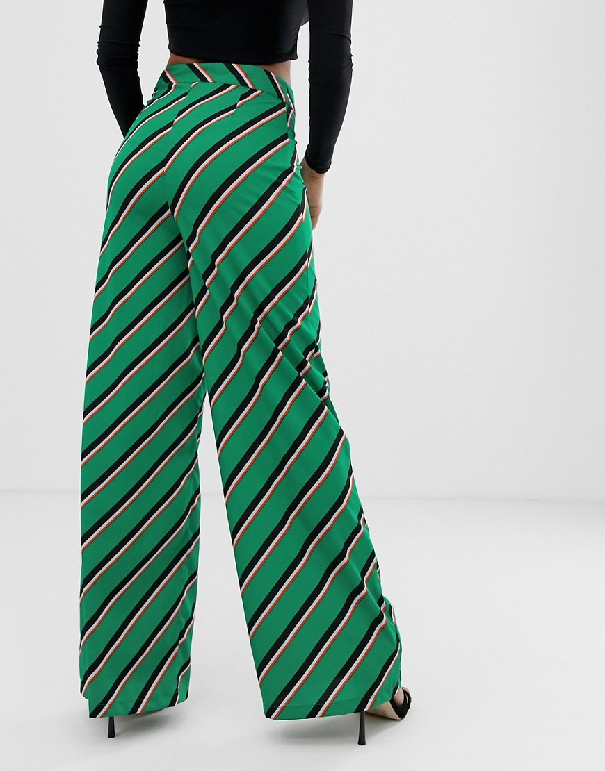 Boohoo-zielone-spodnie-w-paski-z-szerokimi-nogawkami-M-38