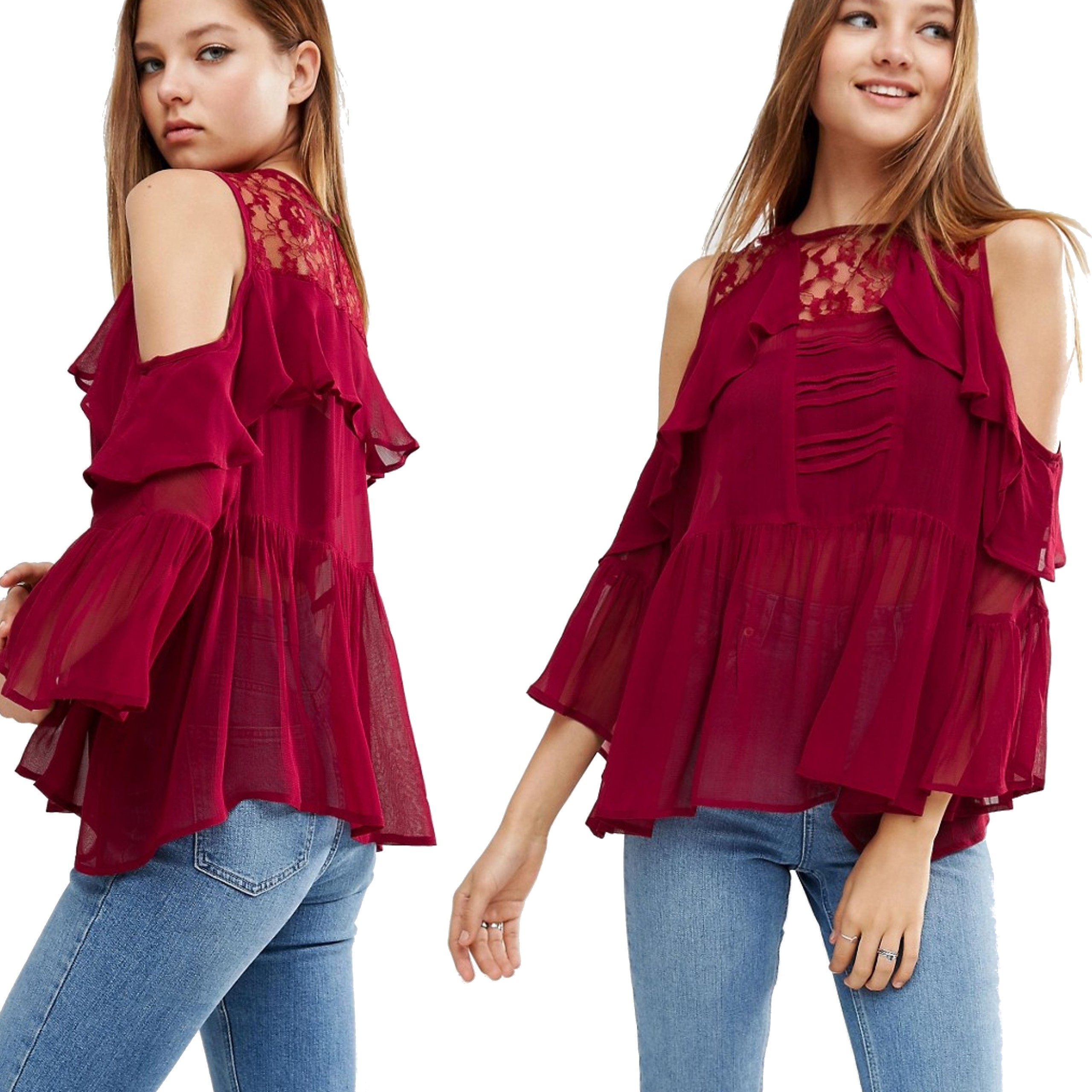Bordowa Bluzka koronkowa coldshoulder 46 Bordowa-Bluzka-coldshoulder-46