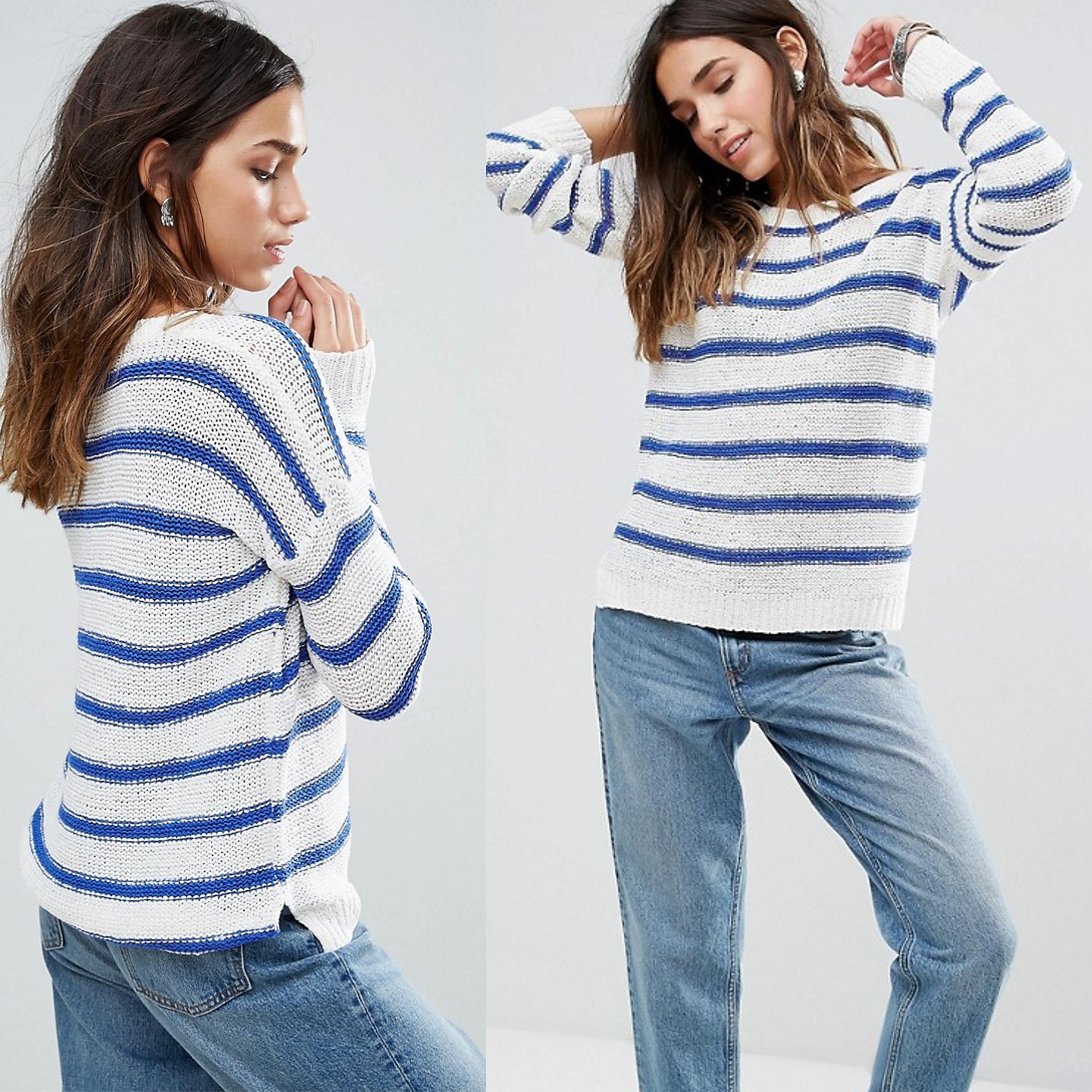 Brave Soul Modny Damski Sweter w paski L 40 Brave-Soul-Modny-Damski-Sweter-w-paski-L-40
