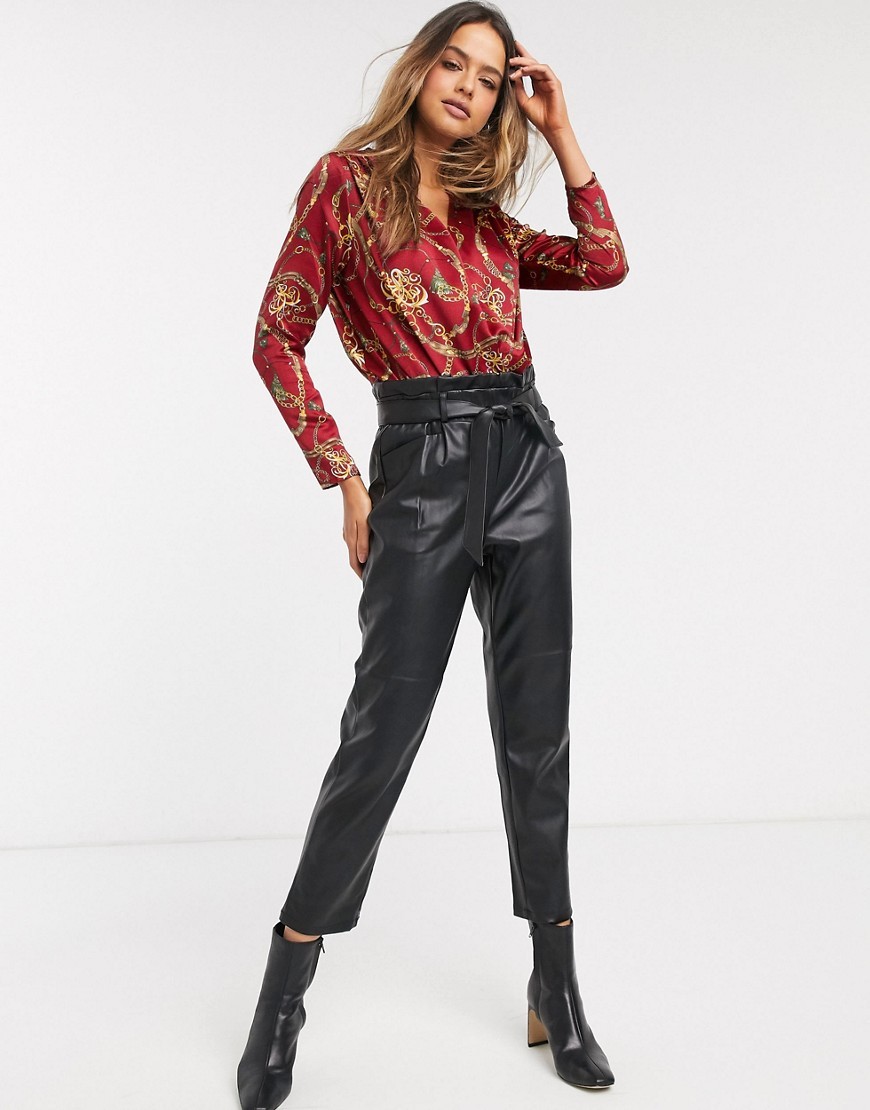 Brave Soul bordowe Body dla wysokich print M 38 Brave-Soul-bordowe-Body-dla-wysokich-print-M-38