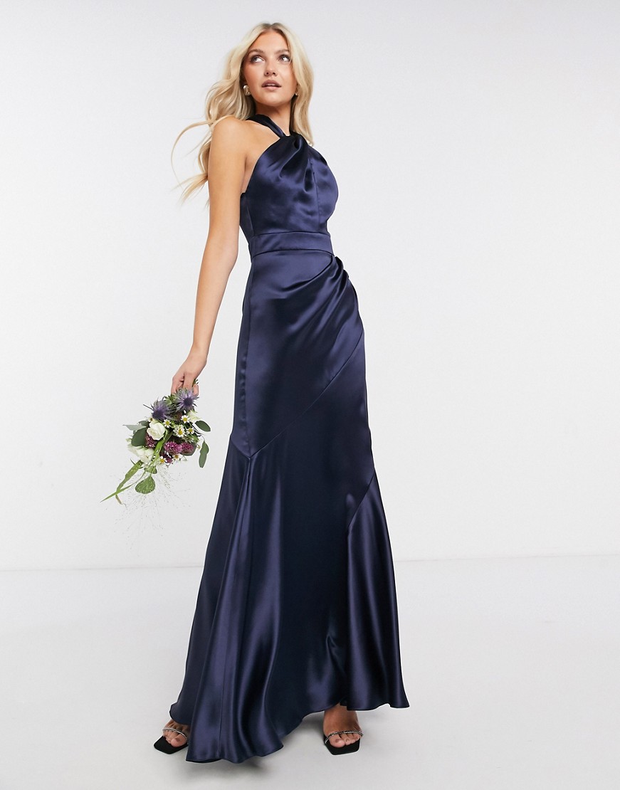 Bridesmaid – Satynowa sukienka maxi z dekoltem I spódnicą z panelami i ozdobnym wycięciem 36 Bridesmaid-–-Satynowa-sukienka-maxi-z-dekoltem-I-spodnica-z-panelami-i-ozdobnym-wycieciem-36