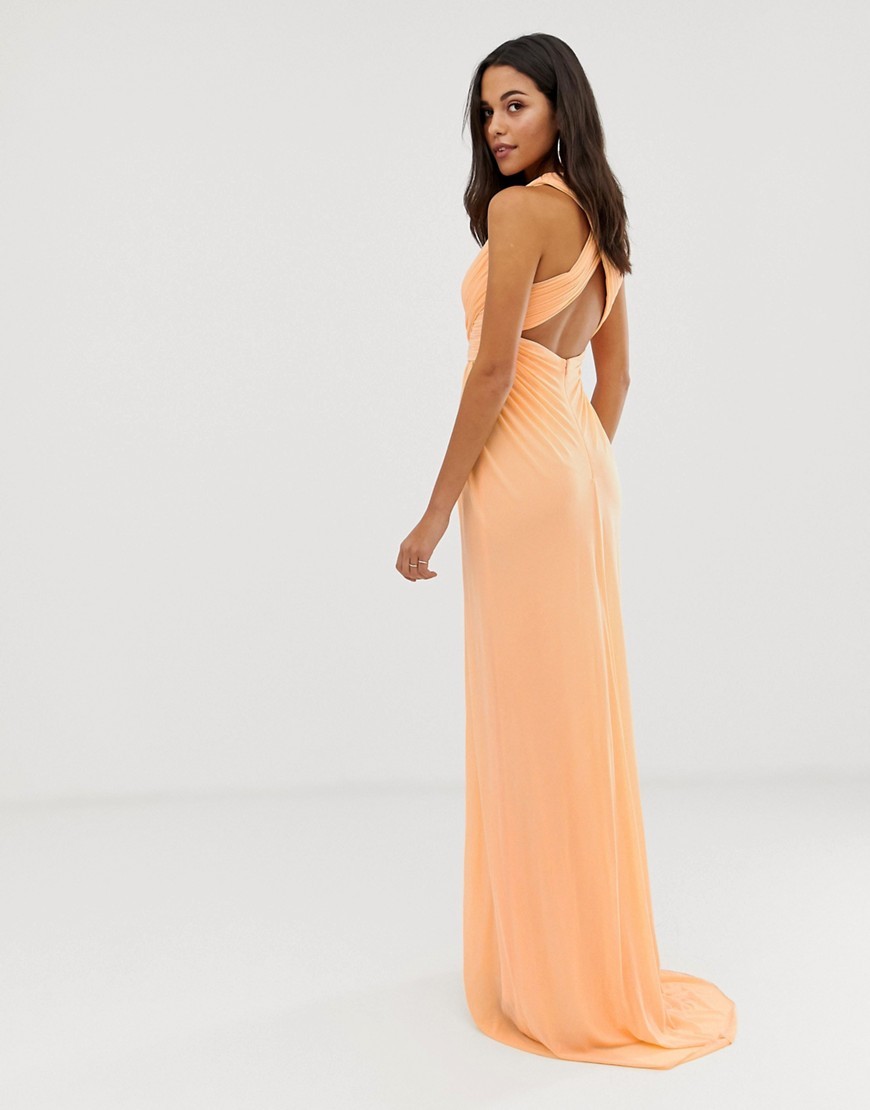 Brzoskwiniowa-dluga-Sukienka-maxi-elegancka-L-40-1 Brzoskwiniowa-dluga-Sukienka-maxi-elegancka-L-40