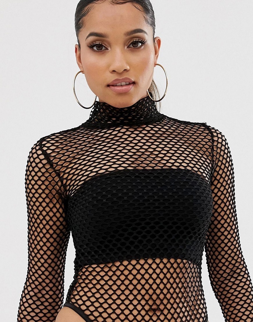 COLLUSION Petite Czarne siateczkowe Body M 38 COLLUSION-Petite-Czarne-siateczkowe-Body-M-38