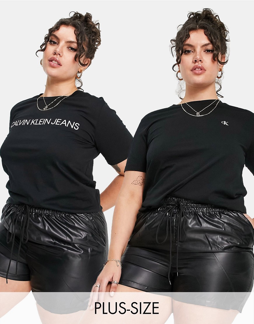Calvin Klein Jeans Plus Zestaw 2 czarnych Tshirtów XXL Calvin-Klein-Jeans-Plus-Zestaw-2-czarnych-Tshirtow-XXL