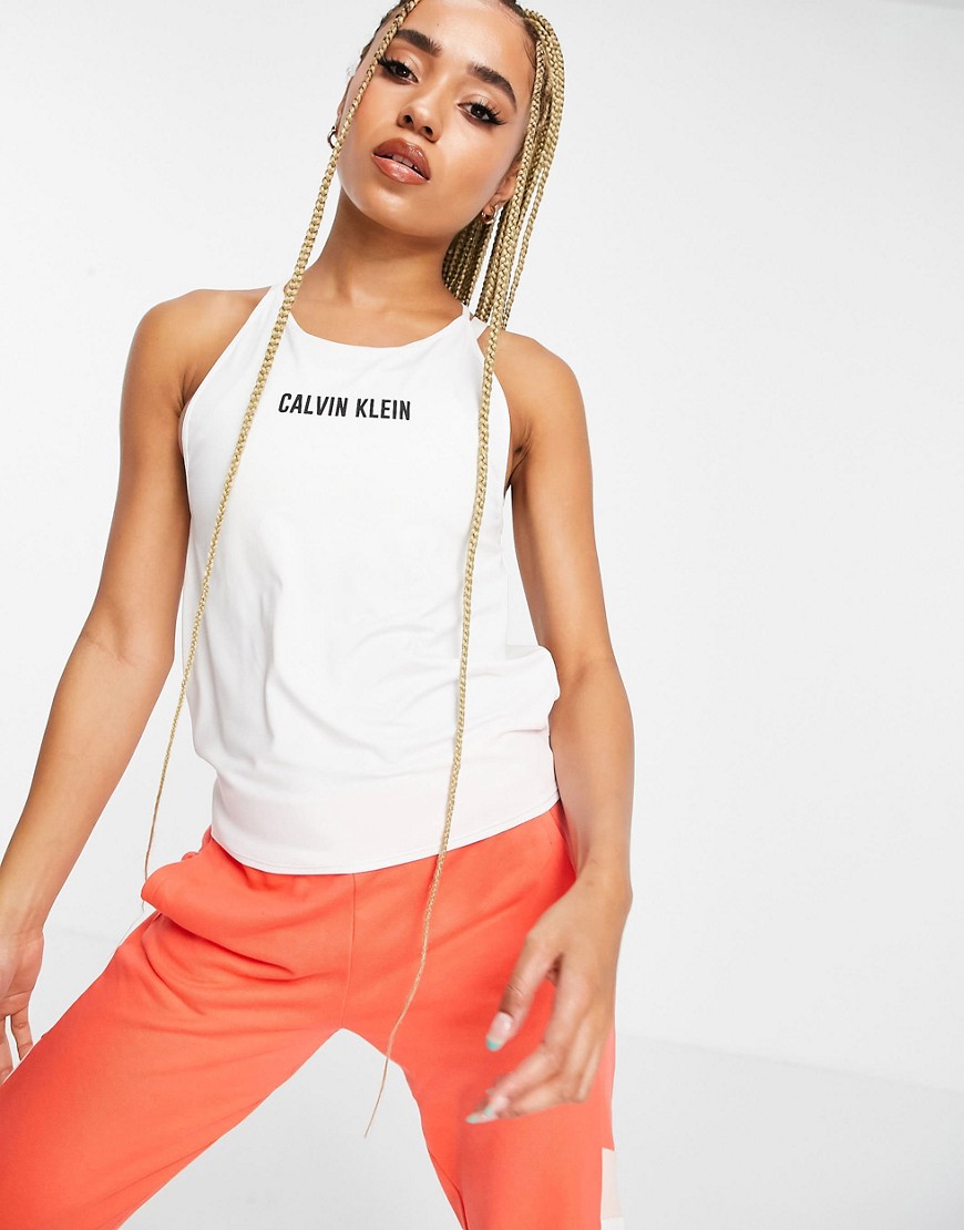 Calvin Klein damski biały sportowy t-shirt S Calvin-Klein-damski-bialy-sportowy-t-shirt-S