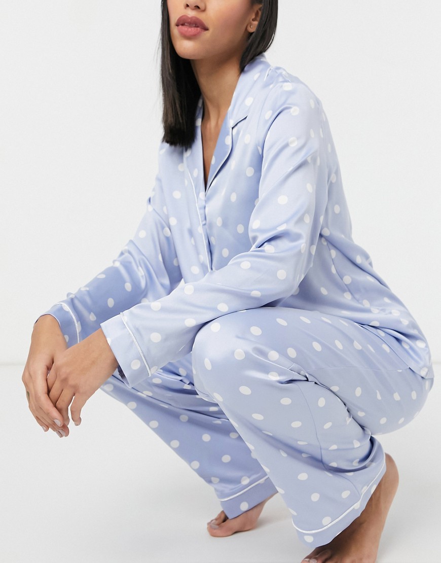 Chelsea Peers Piżama damska niebieska w grochy XS Chelsea-Peers-Pizama-damska-niebieska-w-grochy-XS
