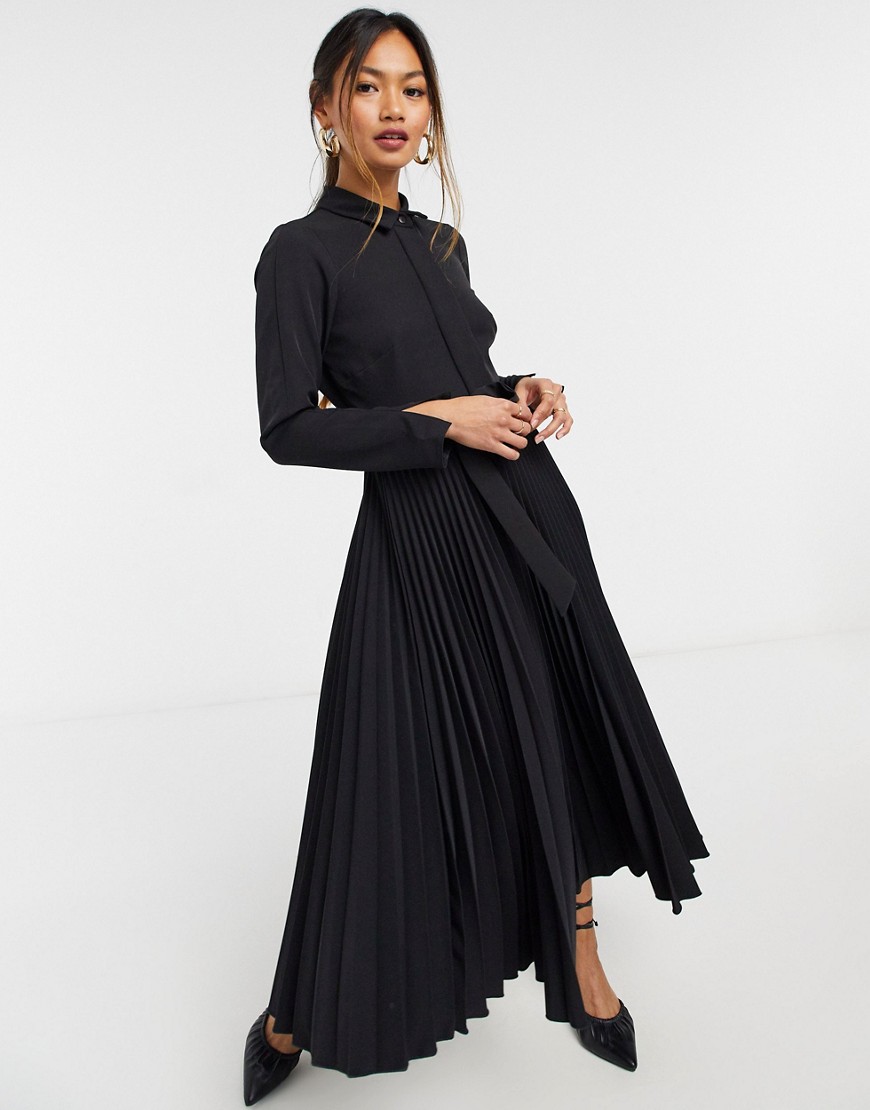 Closet-London-czarna-plisowana-sukienka-midi-z-wiazaniem-w-talii-48-3 Closet-London-czarna-plisowana--sukienka-midi-z-wiazaniem-w-talii-48