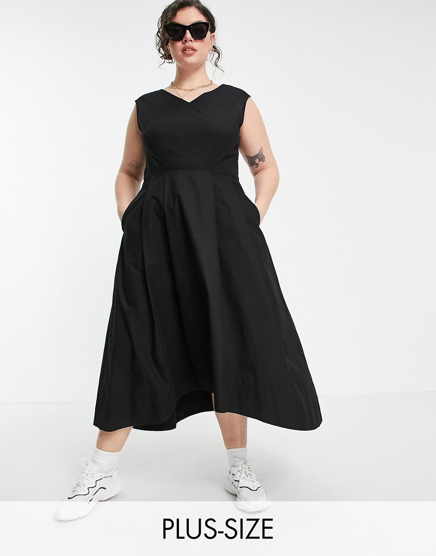 Closet London czarna wieczorowa suknia midi L Closet-London-czarna-wieczorowa-suknia-midi-L