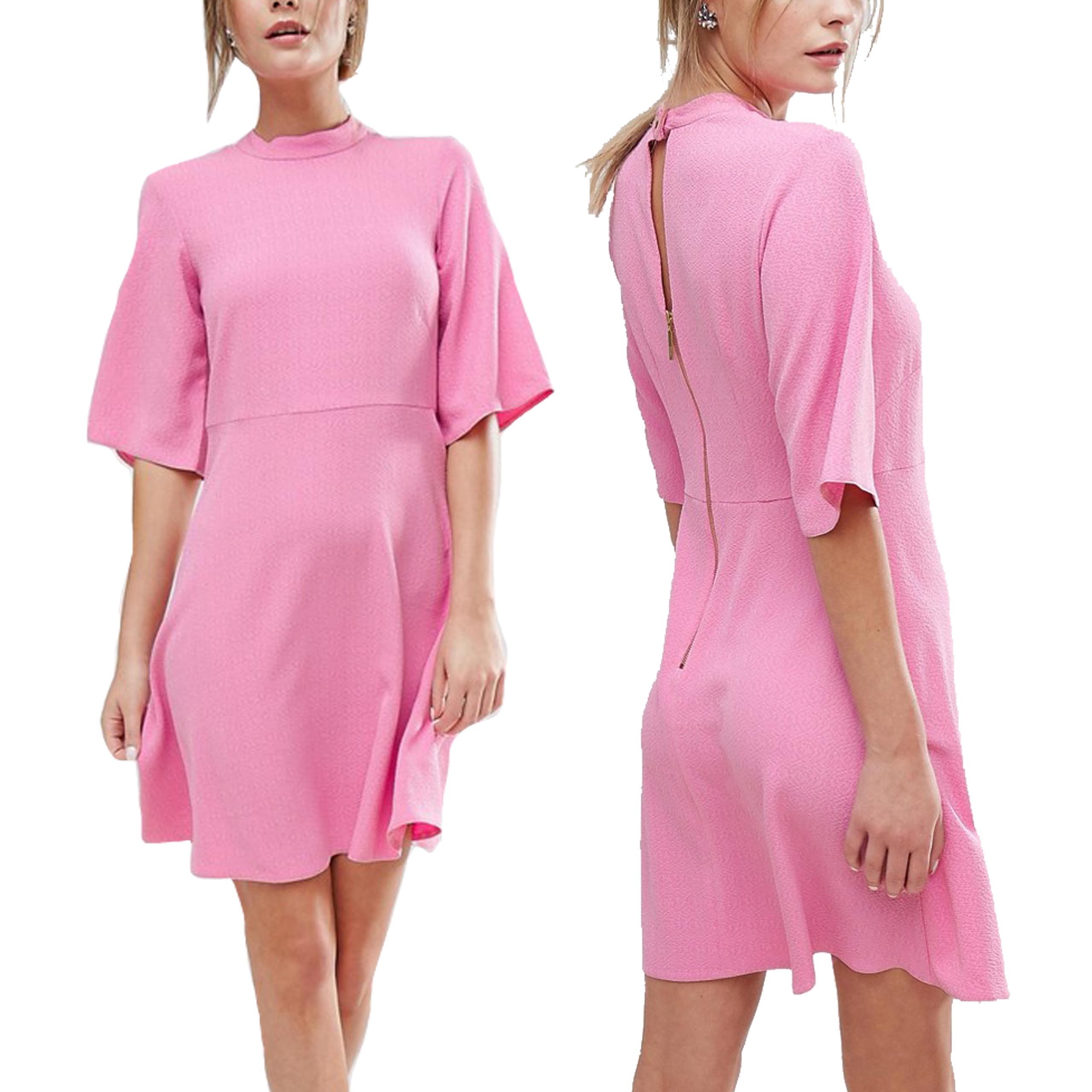 Closet różowa sukienka rozkloszowana XL 42 Closet-rozowa-sukienka-rozkloszowana-XL-42
