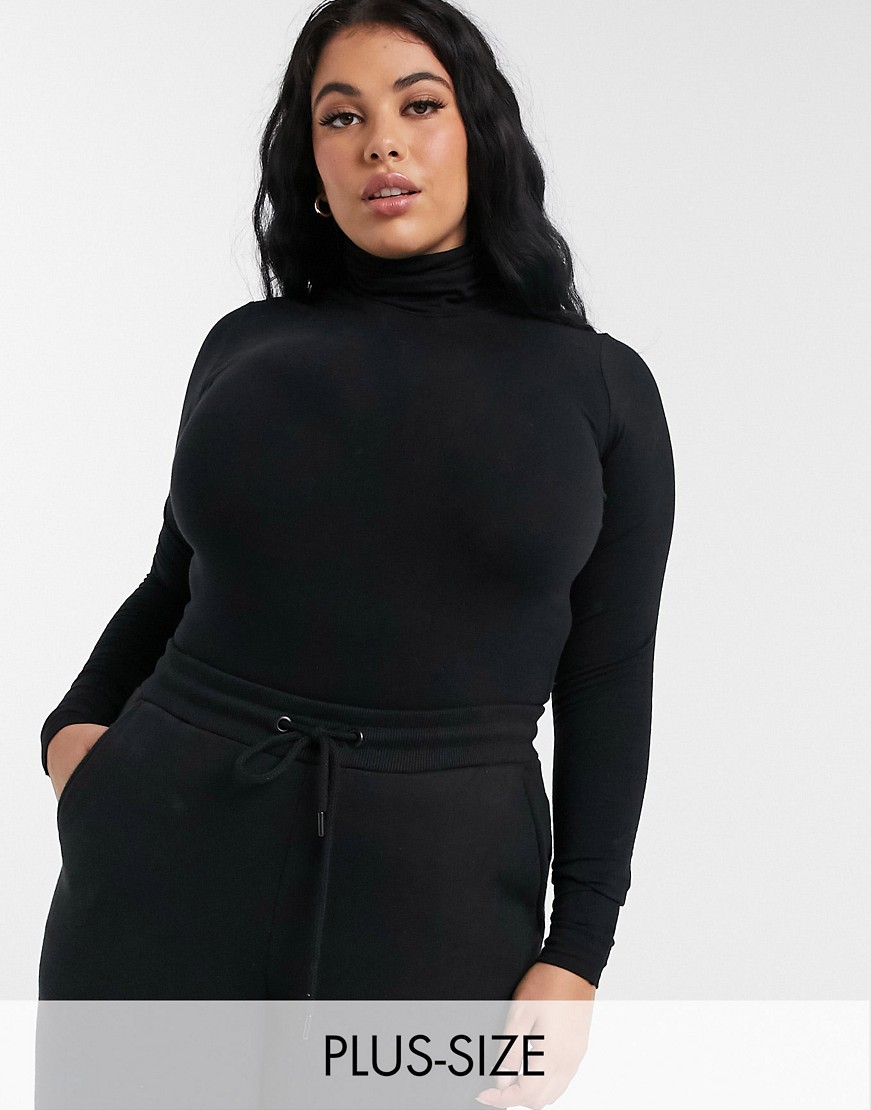 damski czarny top slim z golfem plus size defekt 52 Collusion-damski-czarny-top-slim-z-golfem-plus-size-defekt-52