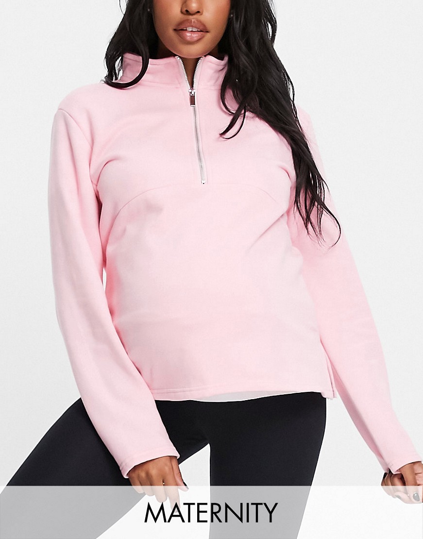 Cotton On Maternity różowa bluza dresowa półgolf na zamek defekt XL Cotton-On-Maternity-rozowa-bluza-dresowa-polgolf-na-zamek-defekt-XL