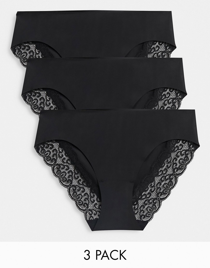 Cotton:On 3 pack czarnych fig z koronką S CottonOn-3-pack-czarnych-fig-z-koronka-S