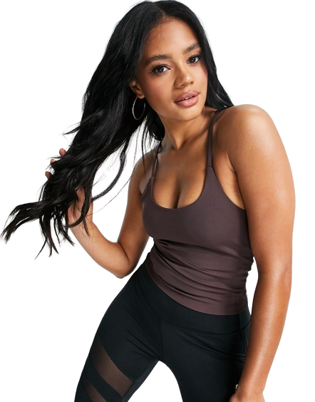 Crop top do jogi z biustonoszem kolor ciemny fiolet defekt 36