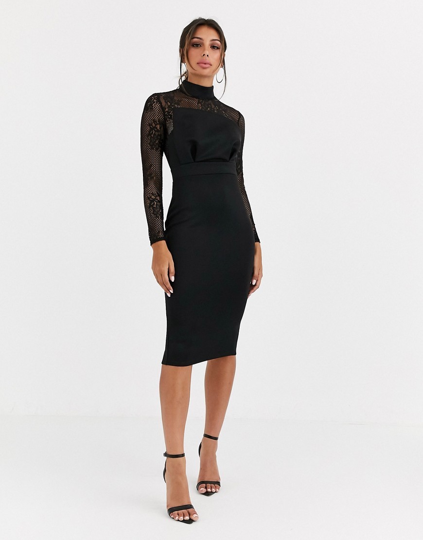 Czarna-Sukienka-midi-scuba-olowkowa-koronkowe-rekawy-XL-42-3 Czarna-Sukienka-midi-scuba-olowkowa-koronkowe-rekawy-XL-42