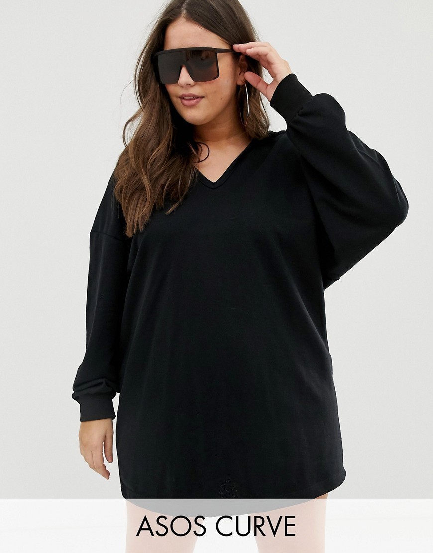 Czarna Sukienka plus size sweterkowa z kapturem XXL 44 Czarna-Sukienka-plus-size-sweterkowa-z-kapturem-XXL-44