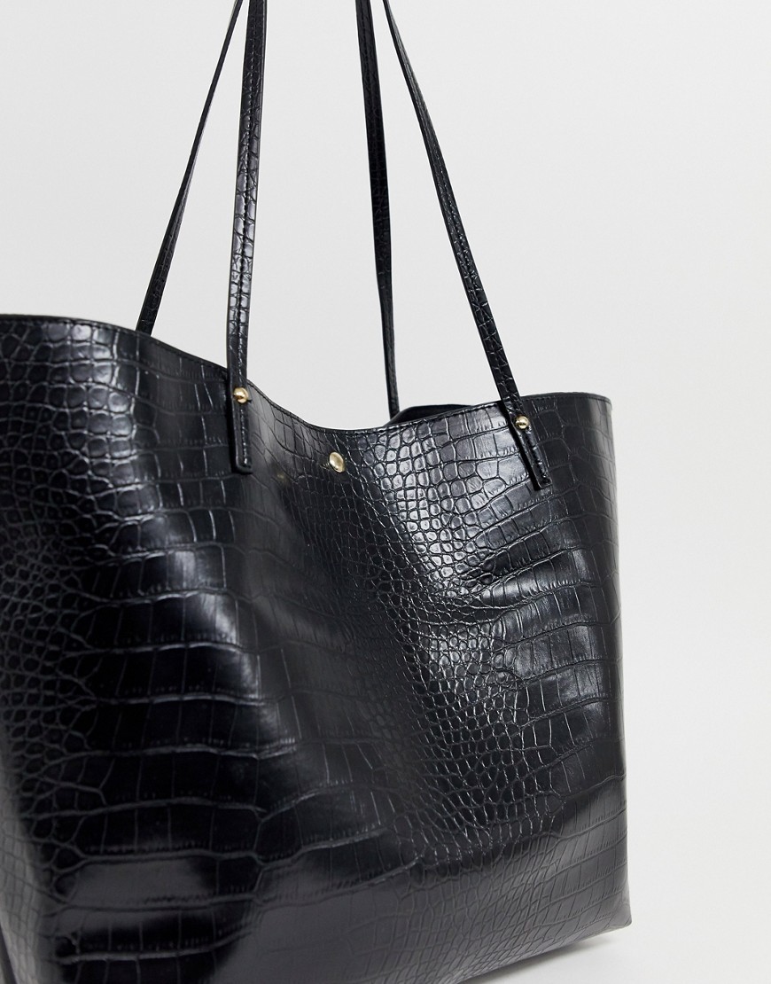 Czarna-Torebka-shopper-bag-krokodyl-urwany-pasek-1 Czarna-Torebka-shopper-bag-krokodyl-urwany-pasek