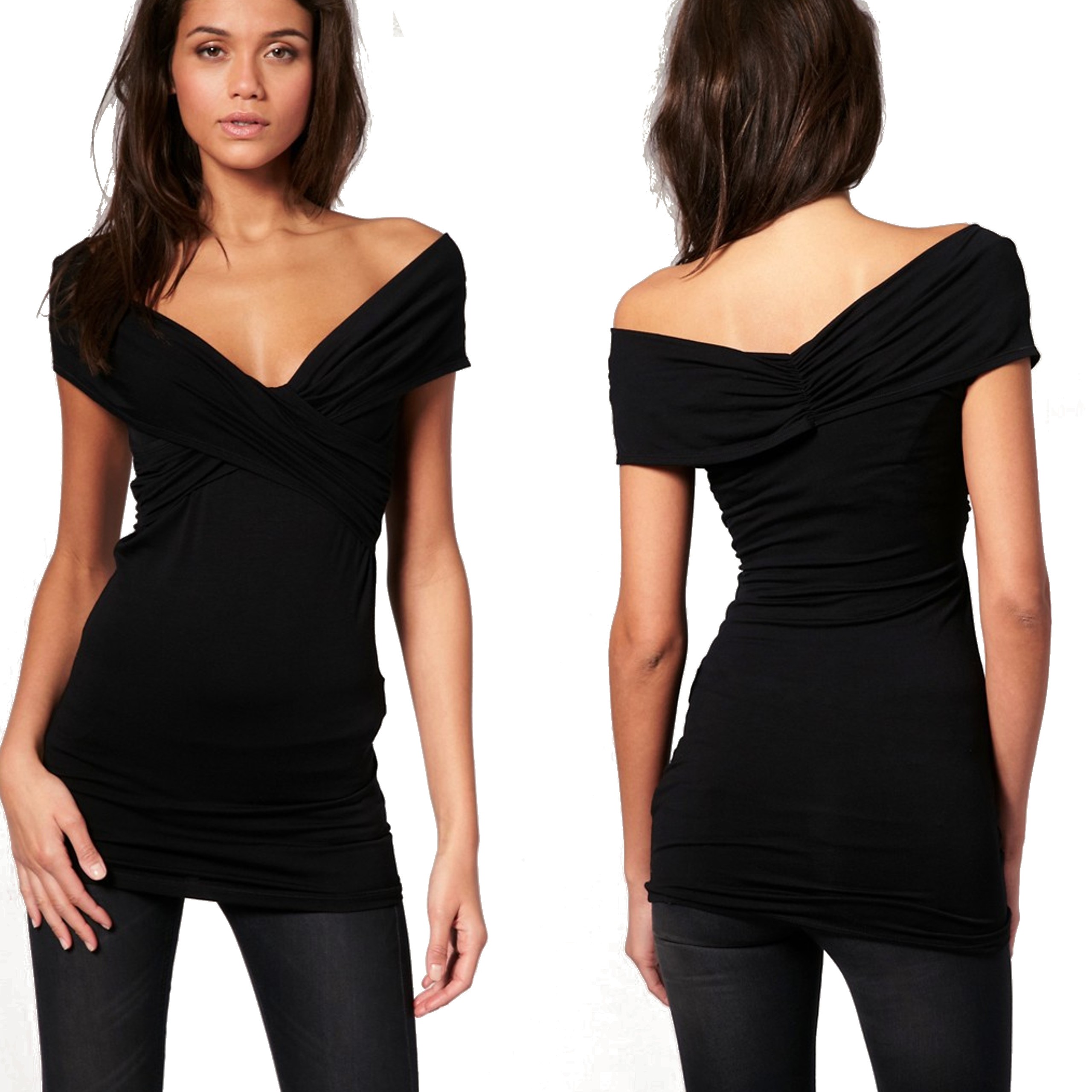 Czarna bluzka wrap XXL 44 Czarna-bluzka-wrap-XXL-44