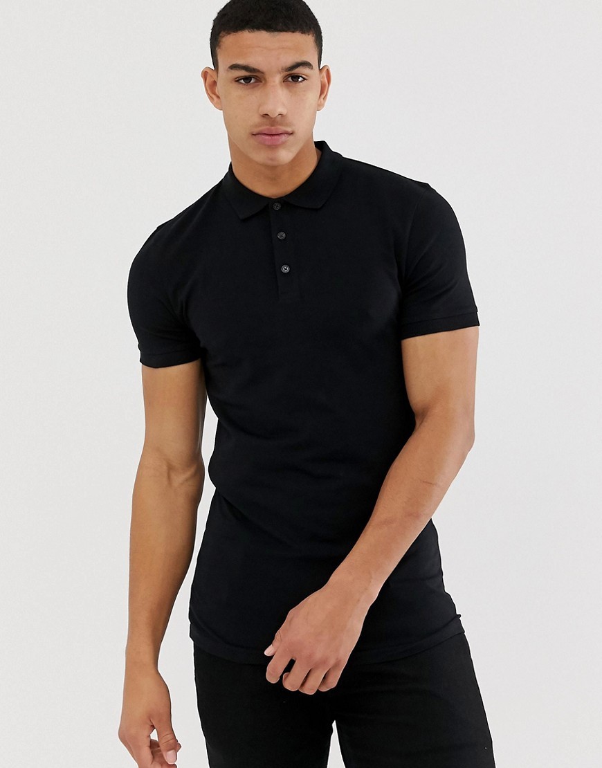 Czarna dopasowana Koszulka Polo męska muscle fit M Czarna-dopasowana-Koszulka-Polo-meska-muscle-fit-M