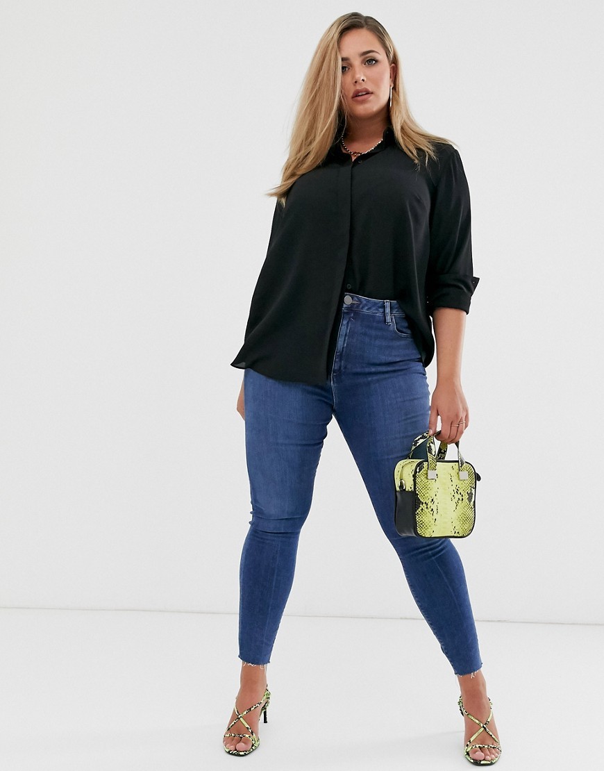 Czarna koszula plus size z długim rękawem defekt L 40 Czarna-koszula-plus-size-z-dlugim-rekawem-L-40