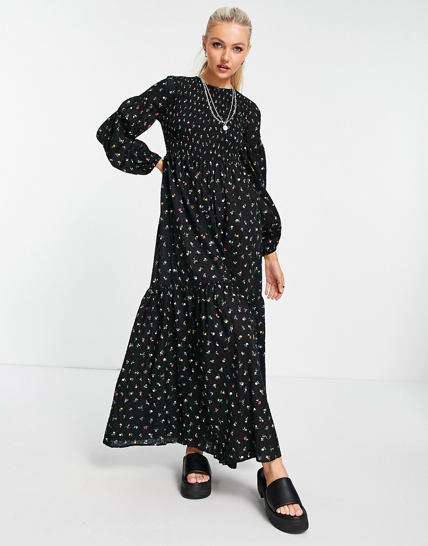Czarna maxi sukienka w kwiaty z g=długim rękawem 42 Czarna-maxi-sukienka-w-kwiaty-z-g=dlugim-rekawem-42