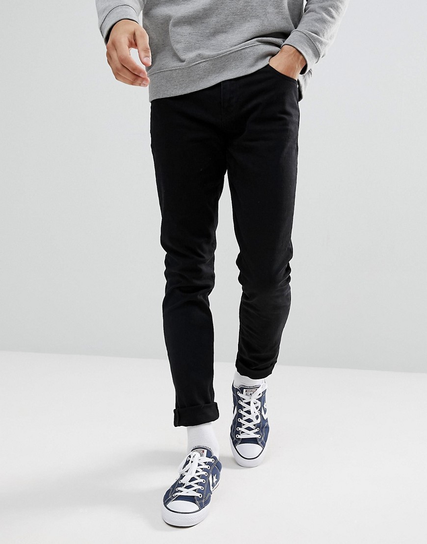 Czarne-spodnie-jeansy-meskie-dopasowane-W32-L34
