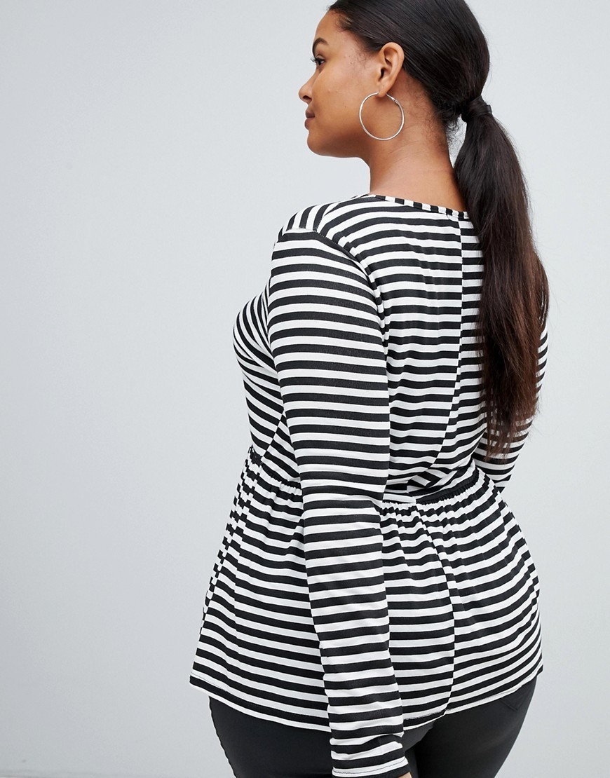 Czarno-Biala-Bluzka-w-paski-z-baskinka-XXL-44-1 Czarno-Biala-Bluzka-w-paski-z-baskinka-XXL-44