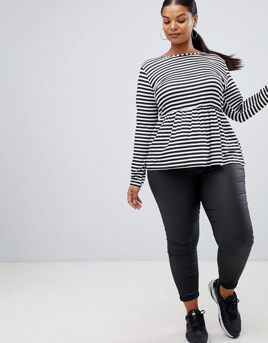 Czarno-Biala-Bluzka-w-paski-z-baskinka-XXL-44-3 Czarno-Biala-Bluzka-w-paski-z-baskinka-XXL-44