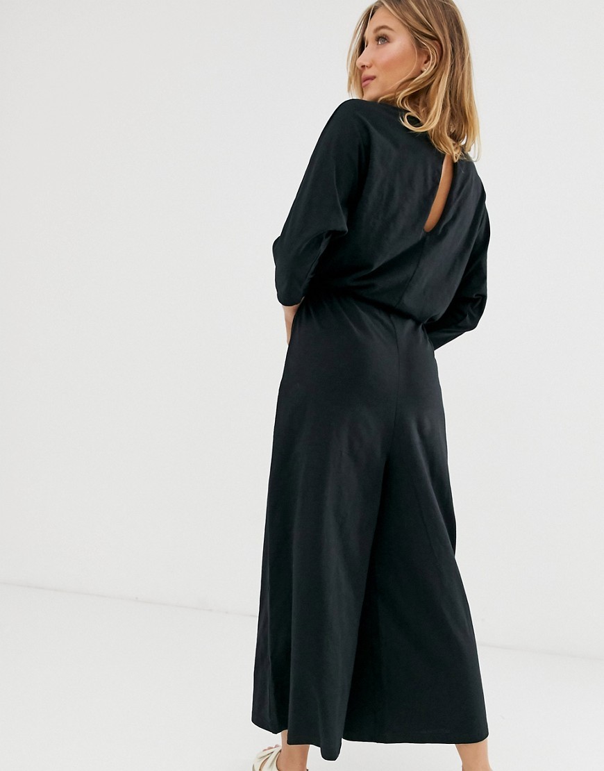 Czarny-kombinezon-casual-damski-wiazany-XS-34-1 Czarny-kombinezon-casual-damski-wiazany-XS-34